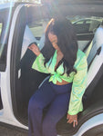 Lime Green Bell Sleeve Shirt