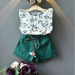 Dark Green Floral Summer Set