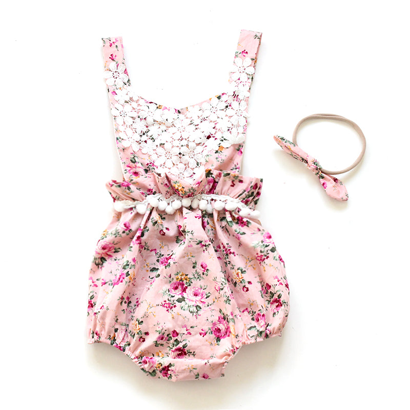 Spring Ruffled Floral Romper
