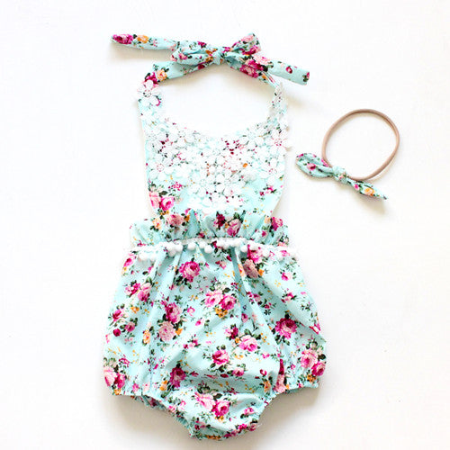 Spring Ruffled Floral Romper