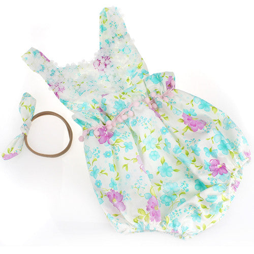 Spring Ruffled Floral Romper