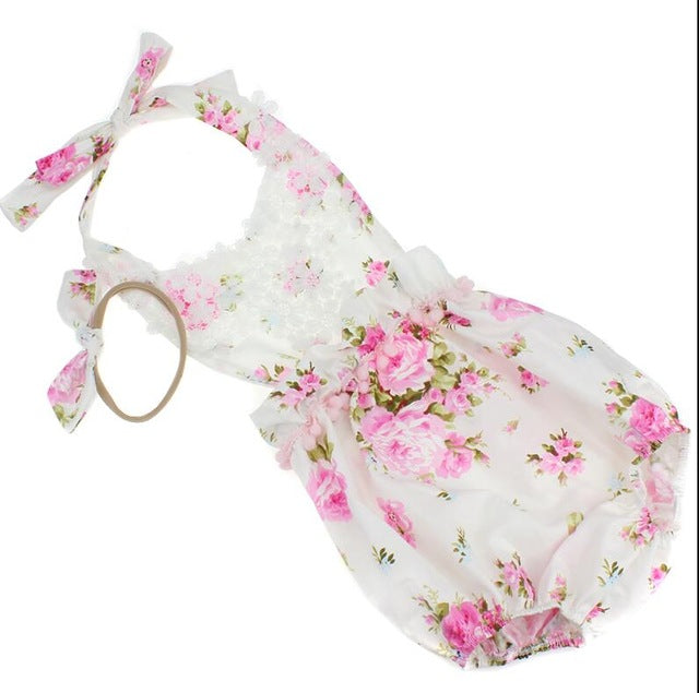 Spring Ruffled Floral Romper