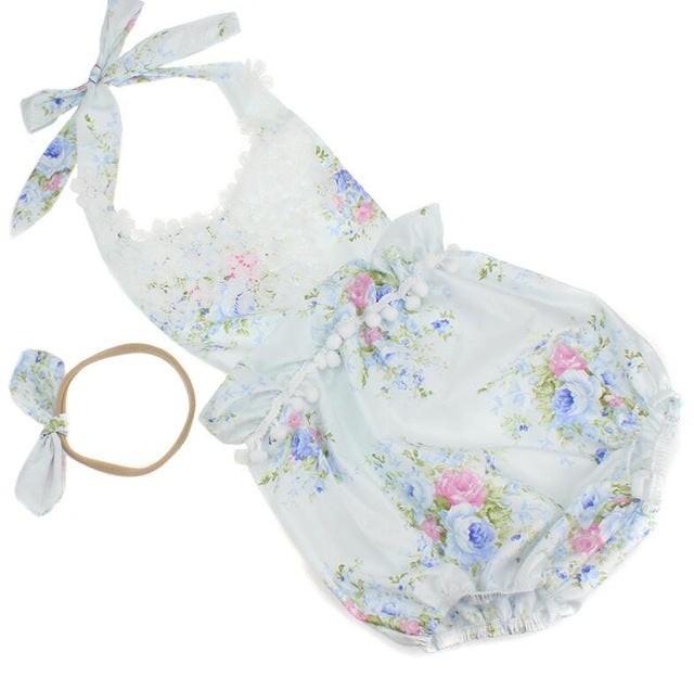 Spring Ruffled Floral Romper