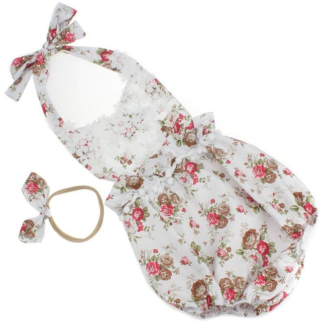 Spring Ruffled Floral Romper