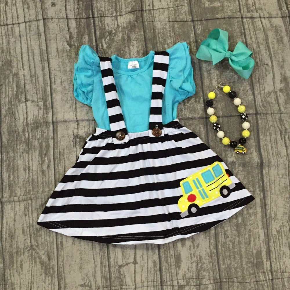 Back To School Stripe Suspender Dress