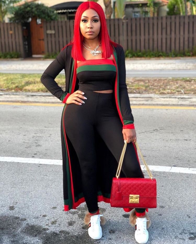 Red And Green Stripe Playsuit Set
