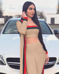 Red And Green Stripe Playsuit Set